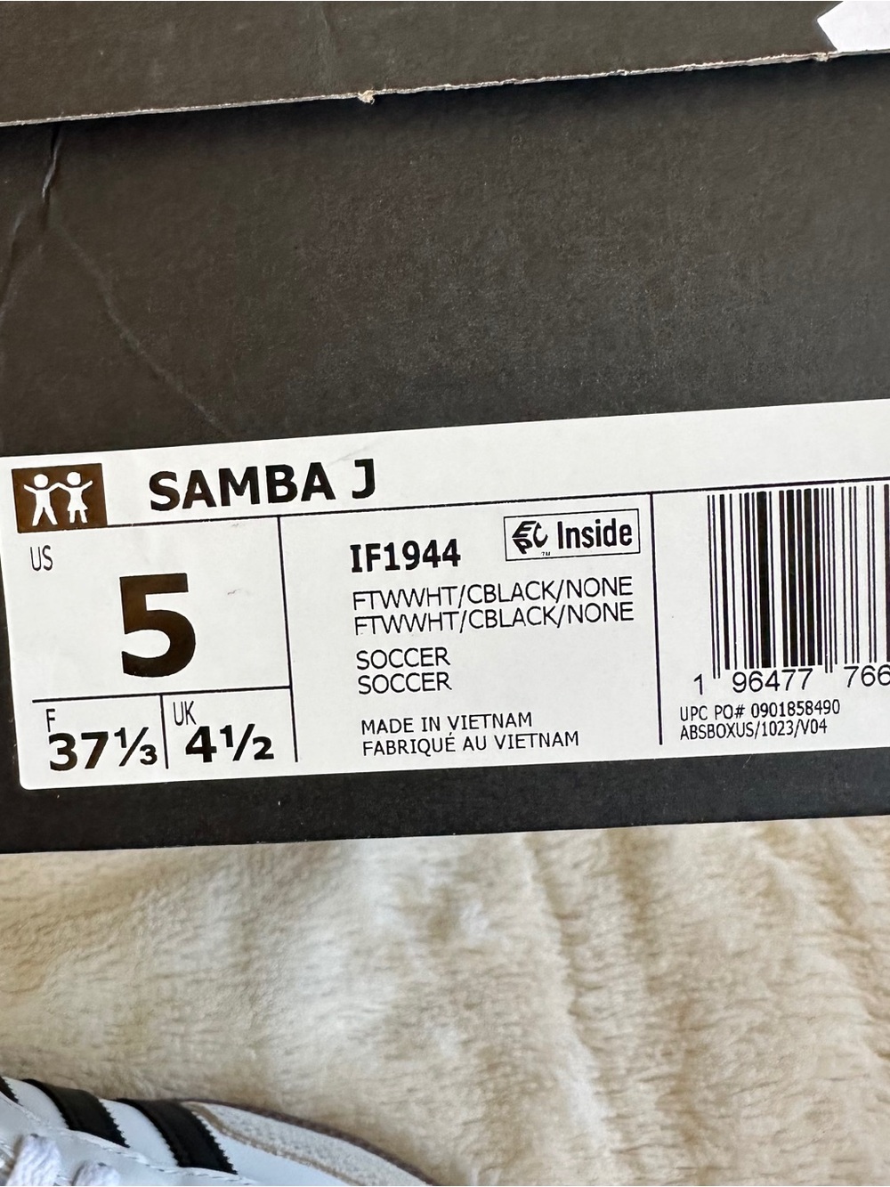 NIB Adidas Samba J Classic Sneakers, Y5 W6.5 - Picture 6 of 6